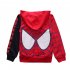 Children Boy Soft Full Cotton Jacket Fashion Spider Print Cardigan Jacket Coat red 120cm