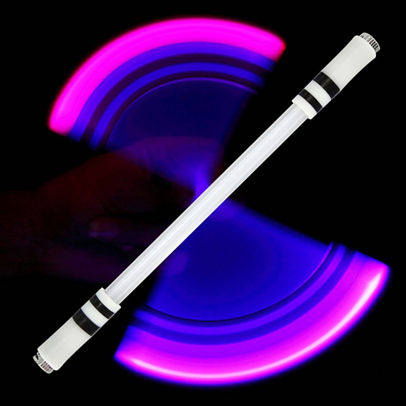 Children Colorful Special Illuminated Anti-fall Spinning Pen Rolling Pen  A15 white (Type B)