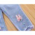 Children Cotton Jeans Summer Thin Middle Waist Pants Casual Loose Cropped Pants For 2 8 Years Old Girls rabbit 5 6Y 110cm