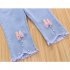 Children Cotton Jeans Summer Thin Middle Waist Pants Casual Loose Cropped Pants For 2 8 Years Old Girls rabbit 7 8Y 120cm