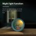 Children Cute Cartoon Animal Round Alarm Clock Portable Bedside Ultra quiet Sweeping Soft Warm light Night Lamp Small Table Clock Blue