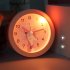 Children Cute Cartoon Animal Round Alarm Clock Portable Bedside Ultra quiet Sweeping Soft Warm light Night Lamp Small Table Clock Blue