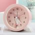 Children Cute Cartoon Animal Round Alarm Clock Portable Bedside Ultra quiet Sweeping Soft Warm light Night Lamp Small Table Clock Yellow