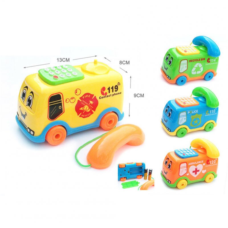 Children Cute Cartoon Music Phone/Bus Mini Funny Sound Light Educational Toy Smile bus