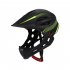 Children Detachable Full Face Bicycle   Mountain Road Bicycle Safety Helmet with Tail Light Black yellow Head circumference  42 52cm 