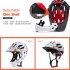 Children Detachable Full Face Bicycle   Mountain Road Bicycle Safety Helmet with Tail Light Black blue Head circumference  42 52cm 