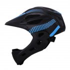 Children Detachable Full Face Bicycle / Mountain Road Bicycle Safety Helmet with Tail Light Black blue_Head circumference (42-52cm)