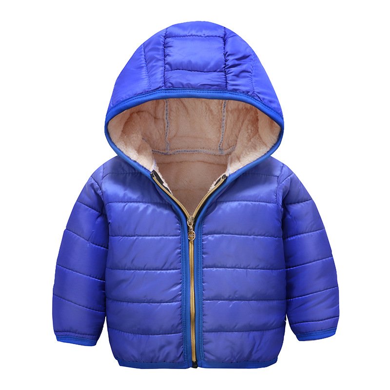 Children Down Overcoat Baby Girls Boys Hood Winter Children Jacket Outerwear blue_100cm