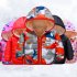 Children Down Overcoat Baby Girls Boys Hood Winter Children Jacket Outerwear rose red love 110cm