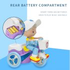 Children Electric Stunt Tricycle Universal Crane Head 360 Degree Rotation Music Lighting Car Educational Toy White