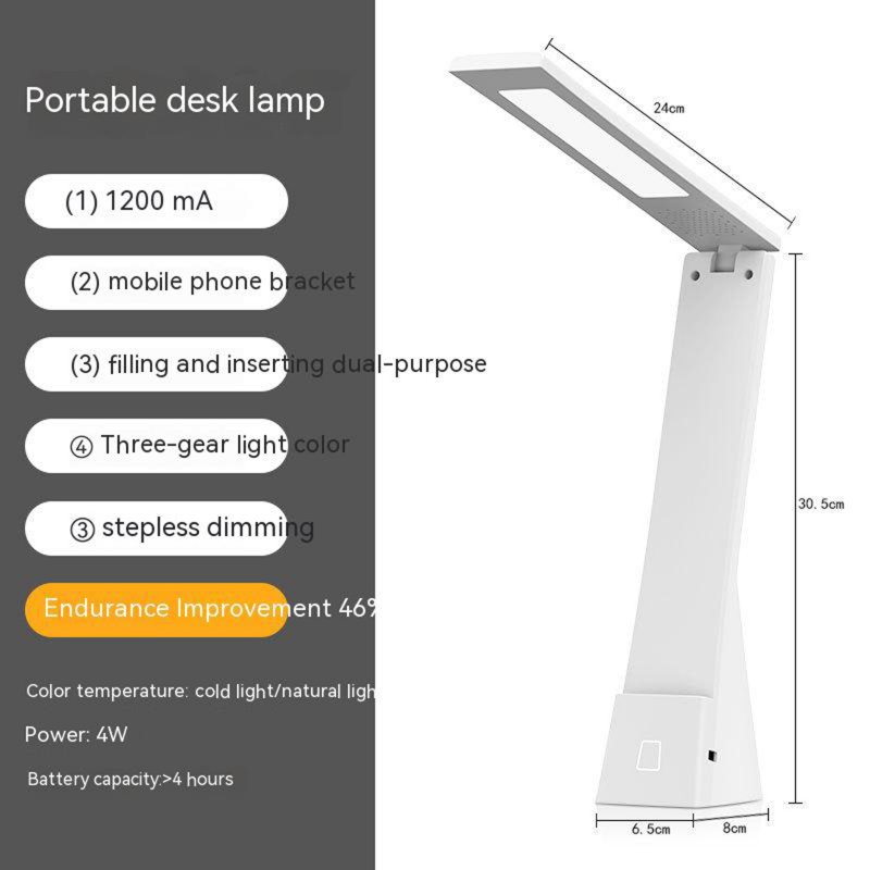 Children Folding Led Table Lamp Adjustable Angle Rechargeable Reading Lights