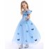 Children Girl Delicate Princess Dress Bubble Skirt Performance Dress for Halloween Rose red 130cm