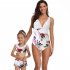Children Girl Mother Fashion Printing Parent child Swimwear