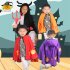 Children Halloween Costumes Ox Horn Devil Cloak Cute Cosplay Costume red