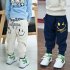 Children Harem Pants Casual Pants For 2 6 Years Old Cotton Smile Face Pattern Printed Pants Dark blue 120cm