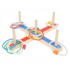 Children Hoop Ring Tossing Orff Toy Set Wooden Ring Game Interactive Educational Toys For Outdoor Indoor Game colorful
