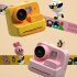 Children Instant Camera Hd 1080p Video Photo Digital Print Cameras Dual Lens Slr Photography Toys Birthday Gift Yellow Photo Paper  No Memory 