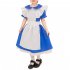 Children Kids Dress Maid Cosplay Cute Dress for Halloween Festival Wearing blue M