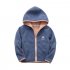 Children Kids Lovely Fleece Long sleeved Hooded Sweater Coat Tops blue 140cm
