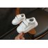 Children Leisure White Sports Soft Bottom Shoes with LED lights for Boys and Girls Silver 24  15 cm