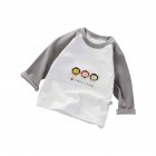 Children Long Sleeves T-shirt Classic Round Neck Lovely Printing Tops For 1-5 Years Old Boys Girls A54 9-12M 80cm