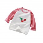 Children Long Sleeves T-shirt Classic Round Neck Lovely Printing Tops For 1-5 Years Old Boys Girls A51 1-2Y 90cm