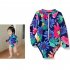 Children One piece Swimsuit With Swimming Cap Girls Long Sleeves Sunscreen Cartoon Swimwear For Swimming sun flower 3 4years S