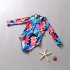 Children One piece Swimsuit With Swimming Cap Girls Long Sleeves Sunscreen Cartoon Swimwear For Swimming sun flower 3 4years S