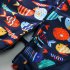 Children One piece Swimsuit Cartoon Printing Sunscreen Quick drying Swimwear For 2 8 Years Old Boys Girls Blue fish  without cap  7 8years XL