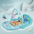 Children  Pedal  Piano  Toys Piano Fitness Rack Puzzle Music Game Blanket Multifunctional Toy Animal World Blue