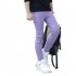 Children Pencil Pants Girls Fashionable Candy Color Stretchy Trousers Slim Fit Leggings for Kids purple L  130  length 70 cm 