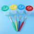 Children Plastic 10 color Pen washing Cup   10 color Bristle Graffiti Painting Brush Set HB 10   10