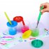Children Plastic 10 color Pen washing Cup   10 color Bristle Graffiti Painting Brush Set HB 10   10