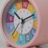 Children Rainbow Alarm Clock Cartoon Luminous Silent Non ticking Table Clock White