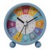 Children Rainbow Alarm Clock Cartoon Luminous Silent Non ticking Table Clock Blue