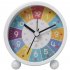 Children Rainbow Alarm Clock Cartoon Luminous Silent Non ticking Table Clock Yellow