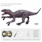 Children Rc Spray Dinosaur Model 2.4g Eight-channel Simulation Walking Electric Dinosaur Toy With Sound Light Gray red