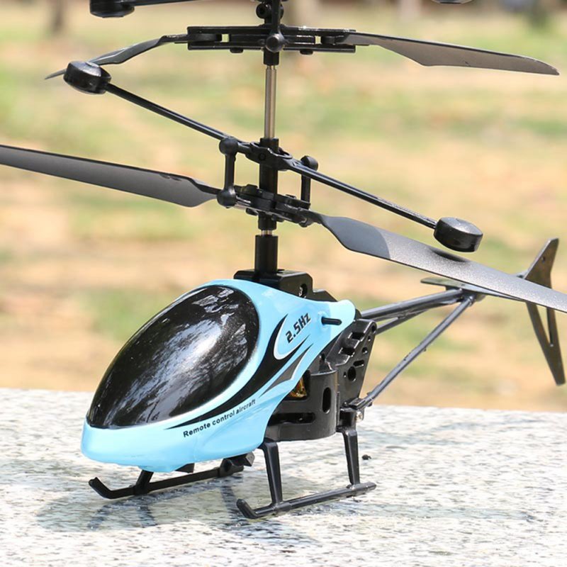 Children Remote Control Helicopter With Lights Fall-resistant Remote Control Aircraft Birthday Gifts For Boys Girls blue