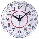 Children Round Wall Clock Silent Non Ticking Learning Clock For School Classrooms Playrooms Kids Bedrooms as shown