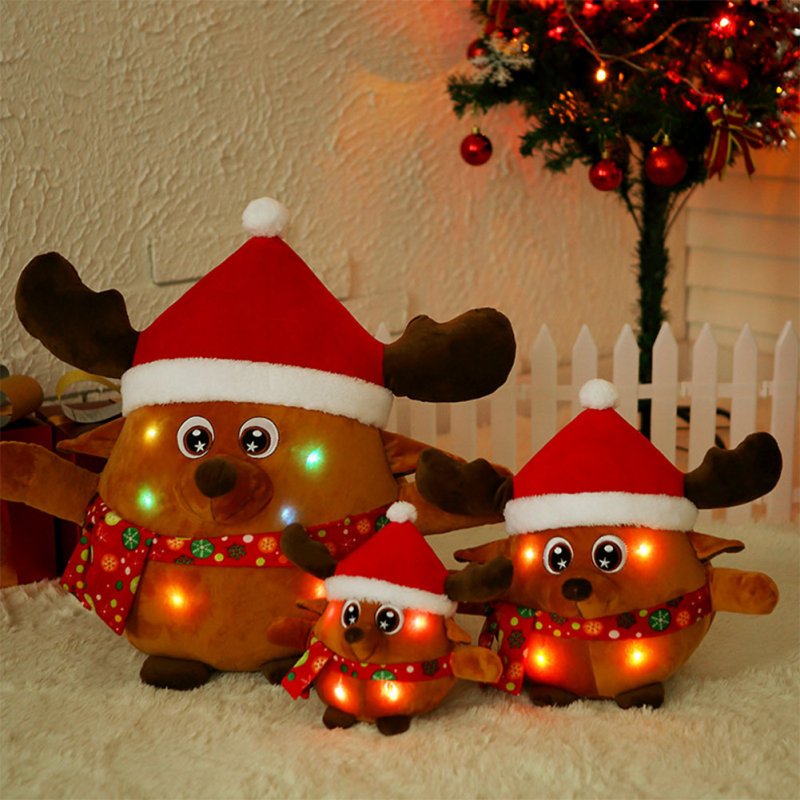 Children Santa Claus / Elk Dolls Glow Light Singing Stuffed Toys Christmas Gifts
