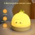 Children Silicone Night Light Dimmable Usb Rechargeable Creative Fruit Shape Colorful Bedroom Bedside Lamp lemon