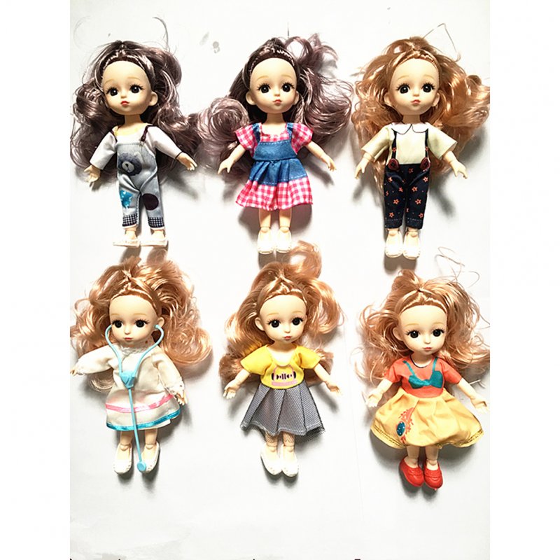 Children  Simulation  Dolls  Toys Fabric 6 Inch 17cm 13 Joint Doll Scene Dolls Girl Toy 6 styles/bag