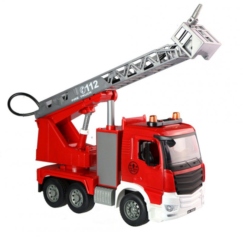 Children Simulation  Fire  Truck  Toy  Set Water-spraying Adjustable Angle Lift Ladder Sprinkler Car Model Boys Birthday Gifts Large manual fire truck