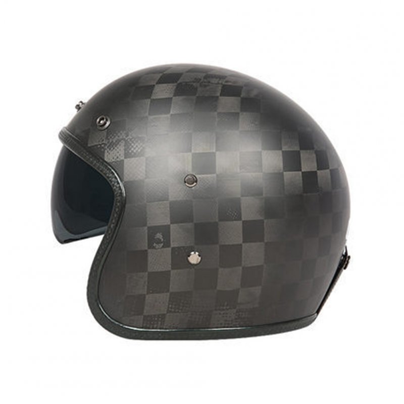 Retro Helmet Carbon Fibre Half Helmet Half Covered Riding Helmet Matte 24K carbon fiber L