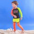 Children Split Swimwear Long Sleeves Sunscreen Quick drying Swimsuit Set For Boys Girls White Tops Blue Pants 3XL