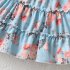 Children Summer Princess Dress Short Sleeves Elegant Floral Printing A line Skirt For 4 12 Years Old Girls As shown 7 8Y 120cm