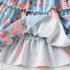 Children Summer Princess Dress Short Sleeves Elegant Floral Printing A line Skirt For 4 12 Years Old Girls As shown 7 8Y 120cm