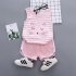 Children Summer Sleeveless Vest Shorts Two piece Set Cute Cartoon Cat Pattern Casual Outfits Suit For Boys Girls pink 2 3Y 100cm