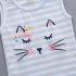 Children Summer Sleeveless Vest Shorts Two piece Set Cute Cartoon Cat Pattern Casual Outfits Suit For Boys Girls pink 3 4Y 110cm