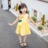 Children Toddler Kids Printed Strawberry Sleeveless Princess Dress Bag Outfit yellow 80cm
